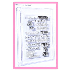 Essentials By Ellen Totally Awesome Clear Photopolymer Stamp Set Scrapbooking